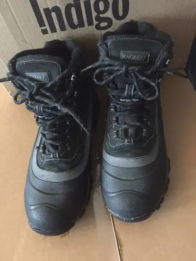 KHOMBU Men Waterproof Winter Fleet Hiking Boots Siz 9 Grey/Black, View more