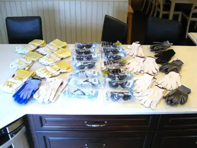 I am selling a Large Lot of Brand New Work Safety Glasses and Work Gloves or Gardening Gloves here i...