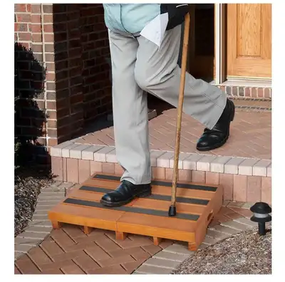 26"x16" foldable wooden step stool non slip,Wood High Riser Step, View more