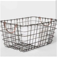 Threshold Storage Wire Crate with Copper Handles 16"x11"x8"