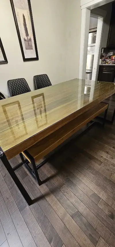 Solid wood dining table, View more