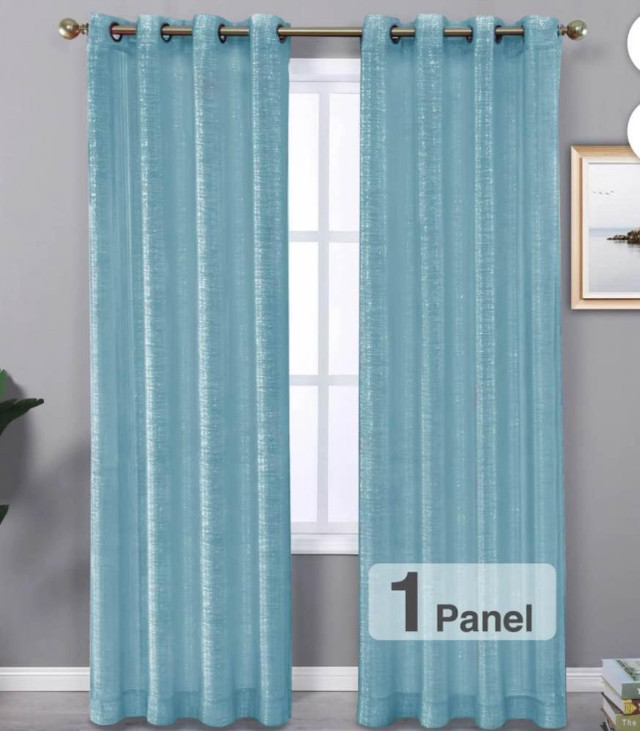Regal Home Collections Whittier Metallic Sheer Grommet Curtain-2 in Window Treatments in Kitchener / Waterloo