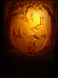 For Halloween collectors; antique Halloween lightbox pumpkin