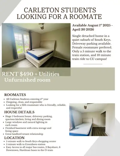 Carleton Students Looking for a Roommate