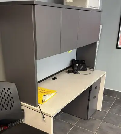 Solid wood office desk like new. Asking $300.00 or best offer.