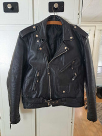Leather motorcycle jacket 