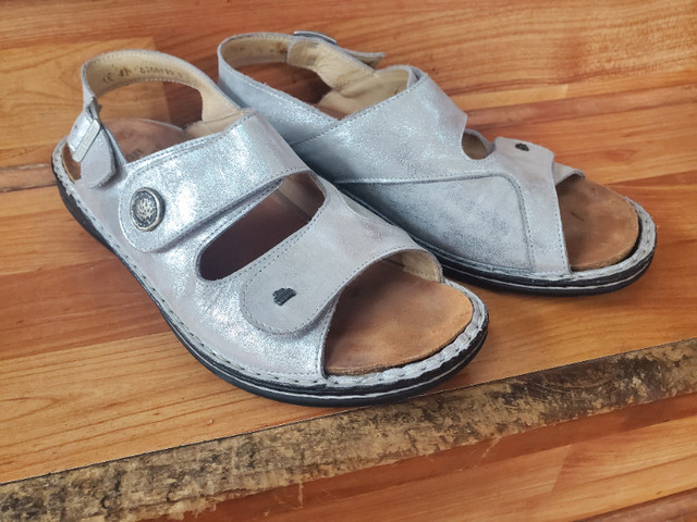 Finn Comfor Silver Sandals size 41 - Women's 10 in Women's - Shoes in Peterborough