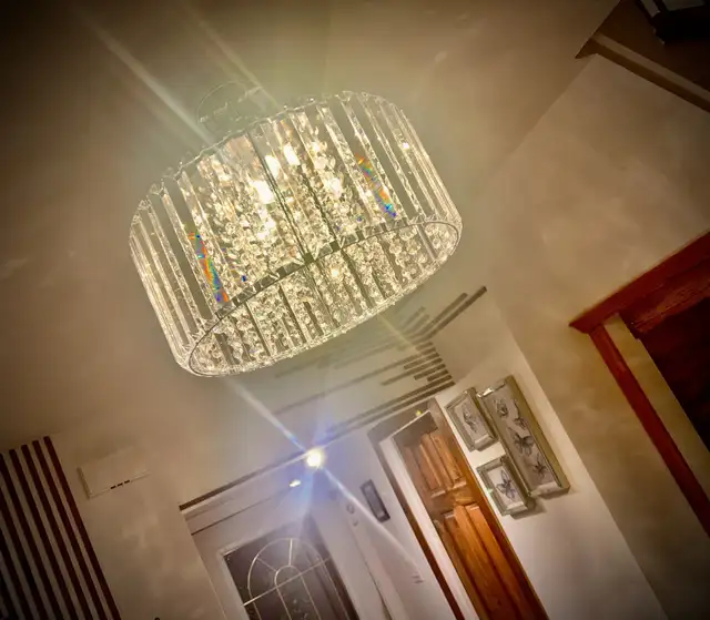 cristal & chrome chandelier Light fixture ceiling luminaire  in Indoor Lighting & Fans in Laval / North Shore - Image 4