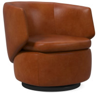 Crescent Leather Swivel Chair (Pair) West Elm