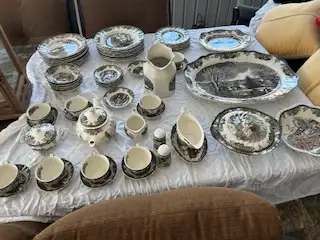 JOHNSON BROTHERS FRIENDLY VILLAGE ENTIRE SET WITH SERVING PIECES, View more