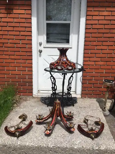 Ensemble de 4 Lampes Chalvignac Vintage Mid Century RARE, View more