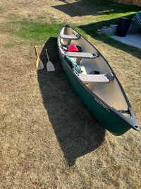 1 year old Pelican 15.5’ 3 seater canoe