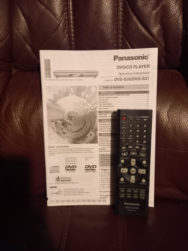 Panasonic Dvd player with remote in General Electronics in Chatham-Kent - Image 2