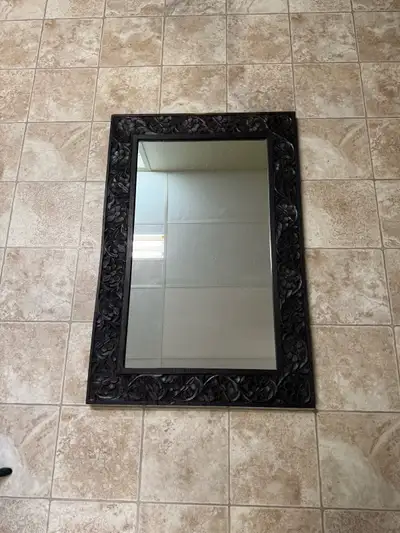 carved wooden mirror, View more