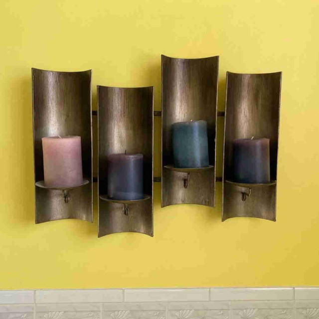 4 Candle Metal Wall Decor in Home Décor & Accents in Hamilton