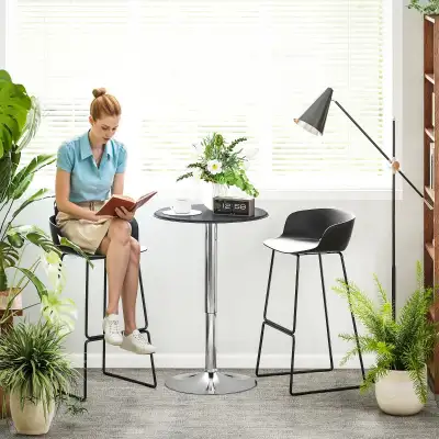 HOMCOM Modern Round Bar Table Adjustable , View more