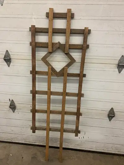 Rustic handmade garden trellis. Reclaimed wood., View more