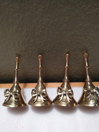 Set of 4 vintage brass 4" bells.