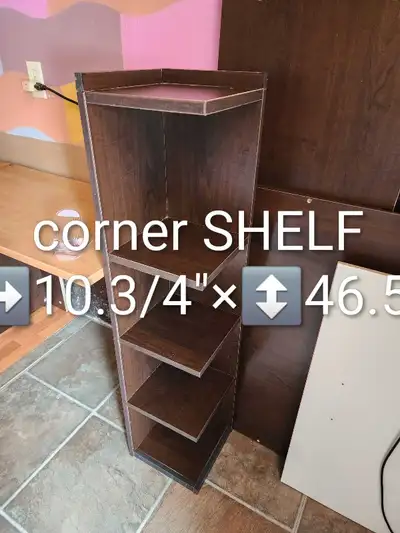 Corner height SHELF/BROWN ↔️10.3/4"×↕️46.5", View more