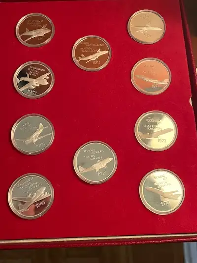 Air Canada 40th Anniversary Sterling Silver Aircraft 10-coin set, View more