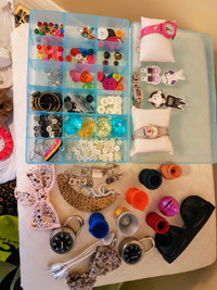 Beads, Buttons, Jewellery Pillows, and more. Blue Box Included