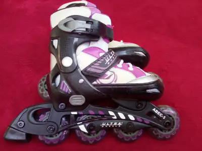 Patins à roues alignées ajustables Pour fille enfant junior ULTRA WHEELS - ABEC-5 Pointure 10 à 13 M...