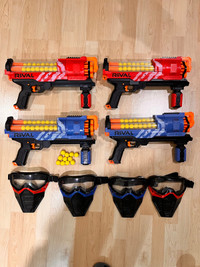 4 Nerf Rival Artemis xvii-3000 and masks ($55 for 1, $150 for 4)