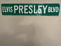 Elvis Presley metal street sign
