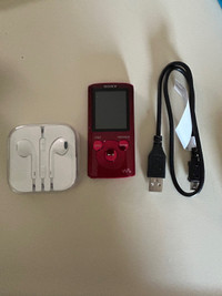 Red Sony MP3 Walkman NWZ-E384 Digital Media MP3 Player 8gb