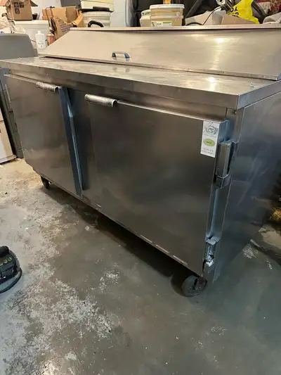 5 foot Beverage Air refrigerated prep table, View more