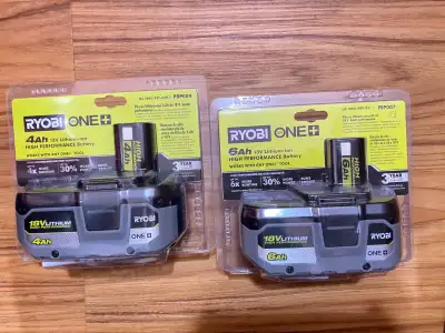 Ryobi 18V 4AH & 6AH battery , View more