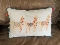 Llama Pom Pom accent decor pillow 
