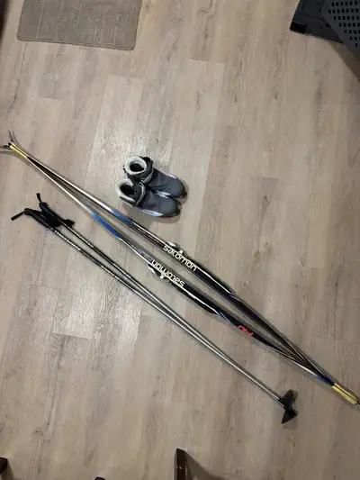 X country skis + boots and poles, View more