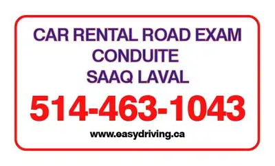 CAR RENTAL SAAQ LAVAL - 514-463-1043 /514-577-7906