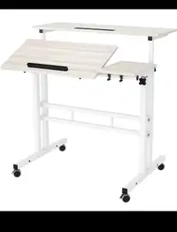 31.5" Mobile Stand Up Desk, Adjustable Standing Desk with Wheels
