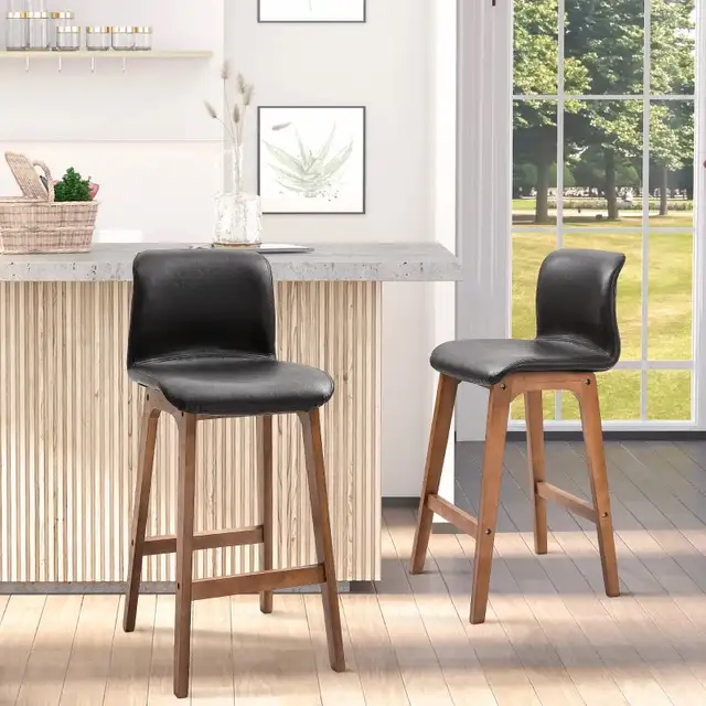Modern Wood Bar Chairs Kitchen Cafe Stools Dining Barstool in Chairs & Recliners in Markham / York Region - Image 9
