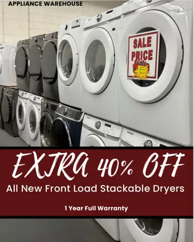 New Front Load Dryers – Extra 40% Off! Take your laundry game to the next level with brand-new front...