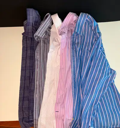 Price includes ALL shirts pictured which works out to $5 each All name brand. Long Sleeved Size: Lar...