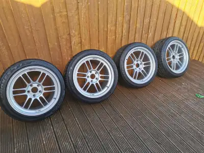 Enkei RPF1 18x10 ET38 / 18x9 ET35 5x114.3 on Toyo Proxes T1 Sport tires For sale : 4 Enkei RPF1 whee...