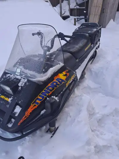 She's a bute Clark 2003 skidoo starts on the first pull . Runs great . Kids have out grown it . Time...