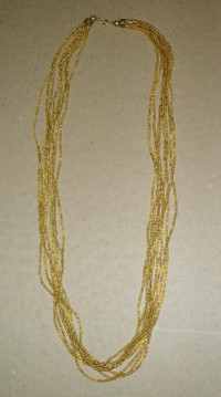 8 Strand Golden Seed Bead Necklace