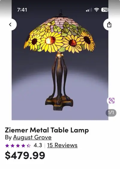 Tiffany Style Sunflower Lamp, View more
