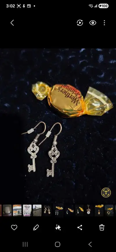 Silver-Tone Key Dangle Earrings, View more