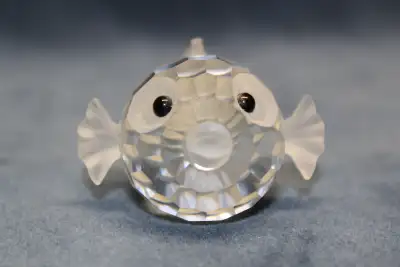 Swarovski Crystal Blowfish Figurine / Statue - vintage retired piece - adorable Swarovski crystal me...