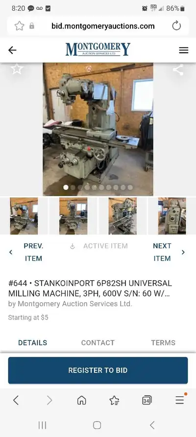 Stanko  milling machine ( selling Feb 20 @ Montgomey auctions **, View more