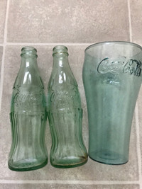 Coca Cola cup and empty glass bottles lot $5! 