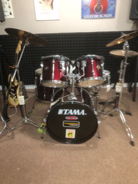 5 piece Tama drum set with zyldgian cymbals