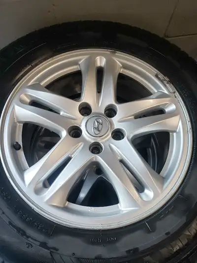 Set of 4 tires are garbage. Rims are clean good for summer or winter rims