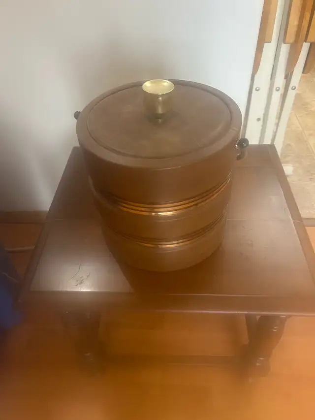 Vintage Faux Leather Ice Bucket