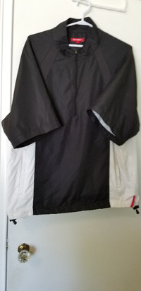 FootJoy GOLF Black/White Short Sleeve Wind Shirt - Large
